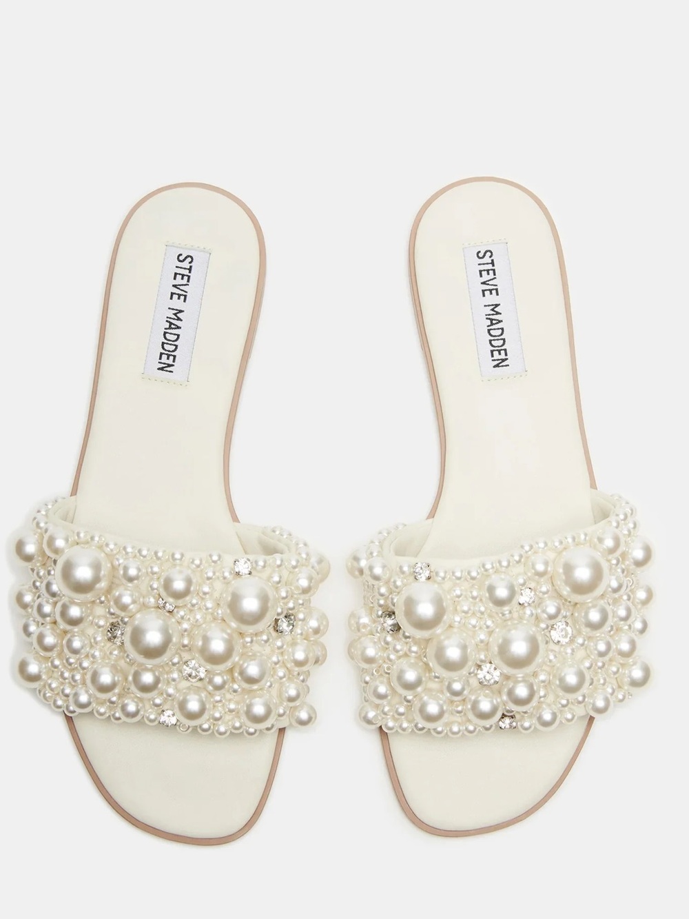 STEVE MADDEN Pearl KNICKY Slide Sandal in Ivory